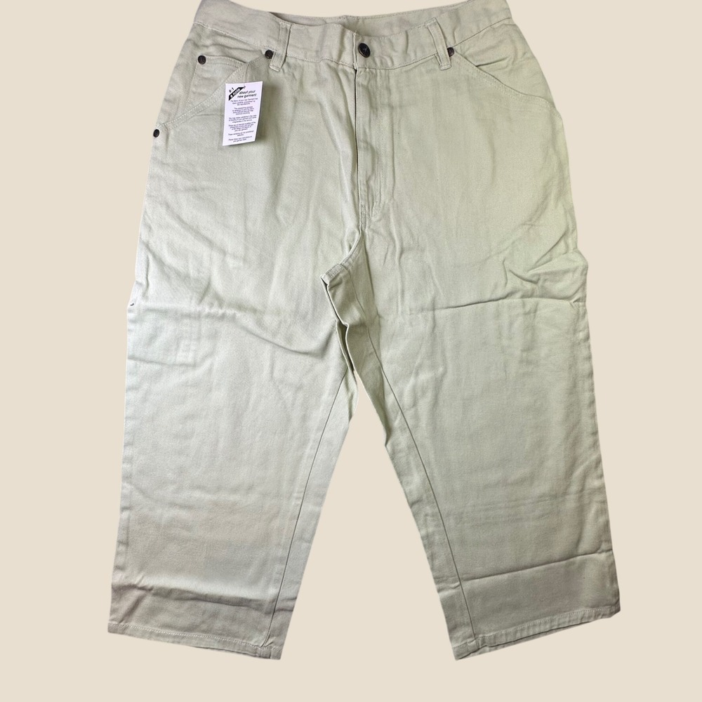 Mainstreet Blues Carpenter Pants Utility Sage‎ Green High Rise 14W  Cropped NEW